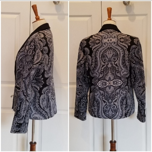 COLDWATER Creek | Paisley Tuxedo Blazer - Picture 3 of 3